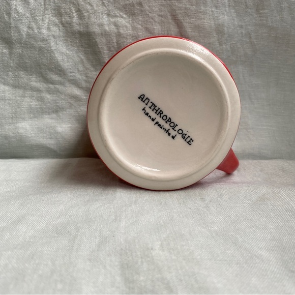 Anthropologie red hand painted Colorway "J" monogram initial mug - Picture 5 of 10